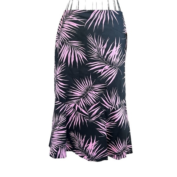 VTG Pepita La Bambola A-Line Hip Hugger Stretch Palm Print Skirt Jr Large NWT - Picture 1 of 12